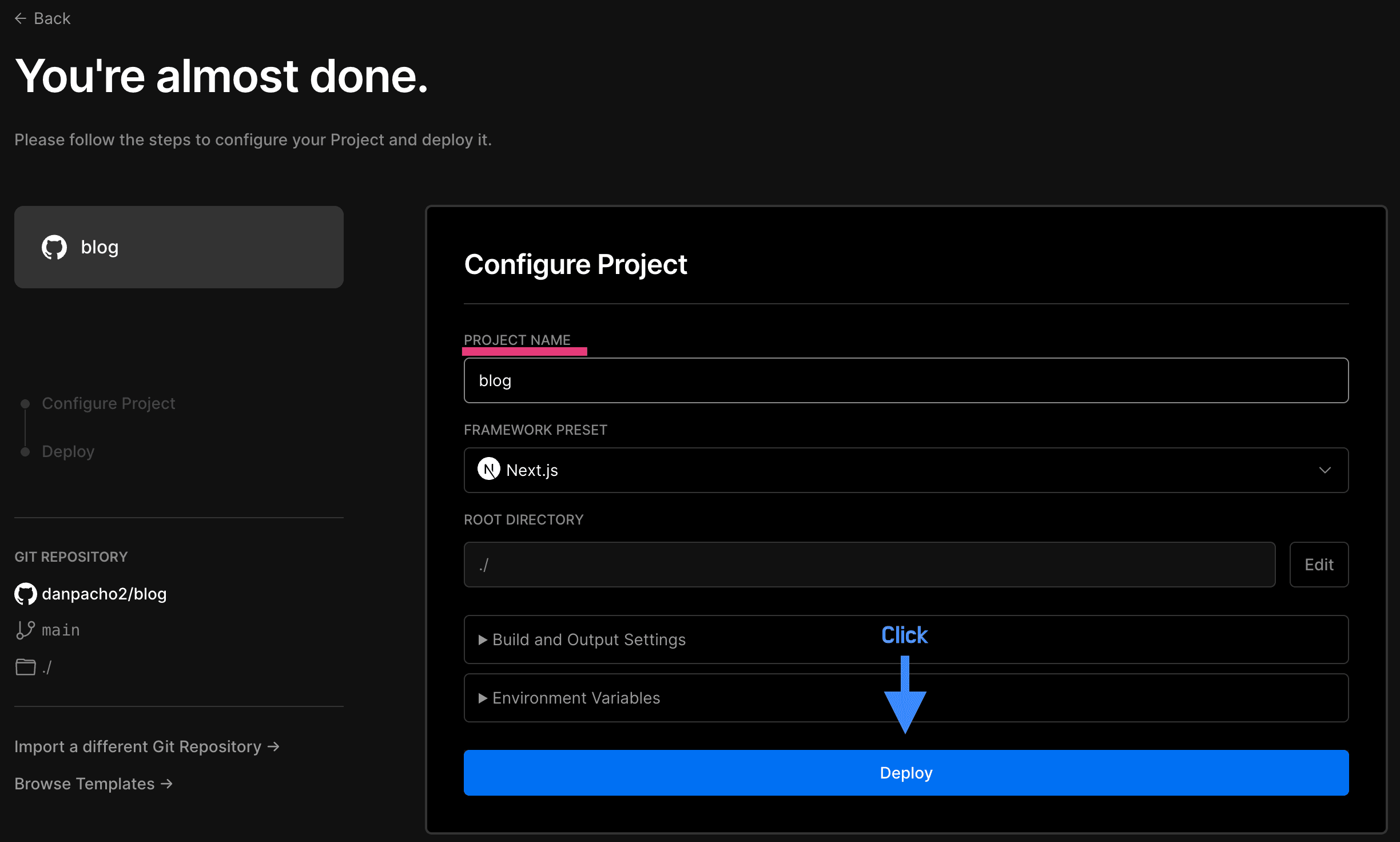 configure project